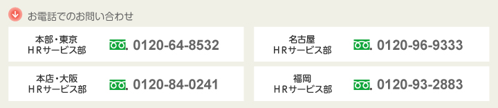 お電話での申し込み